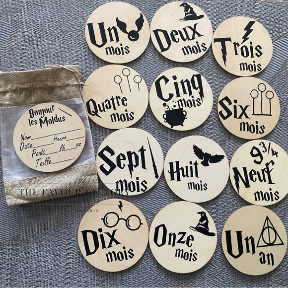 The Favour Factory Other - Bonjour les Moldus - Harry Potter Monthly Milestone Discs (en français)